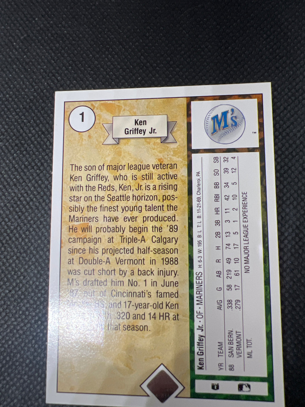 1989 Upper Deck Ken Griffey Jr RC #1