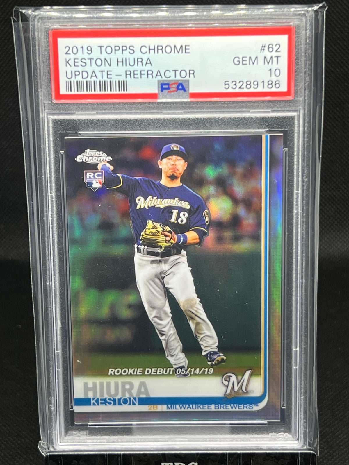 2019 Topps Chrome Update #62 Keston Hiura Update-Refractor PSA 10 #/50