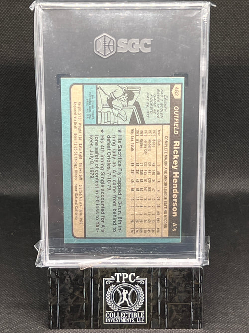 1980 Topps #482 Rickey Henderson SGC 6