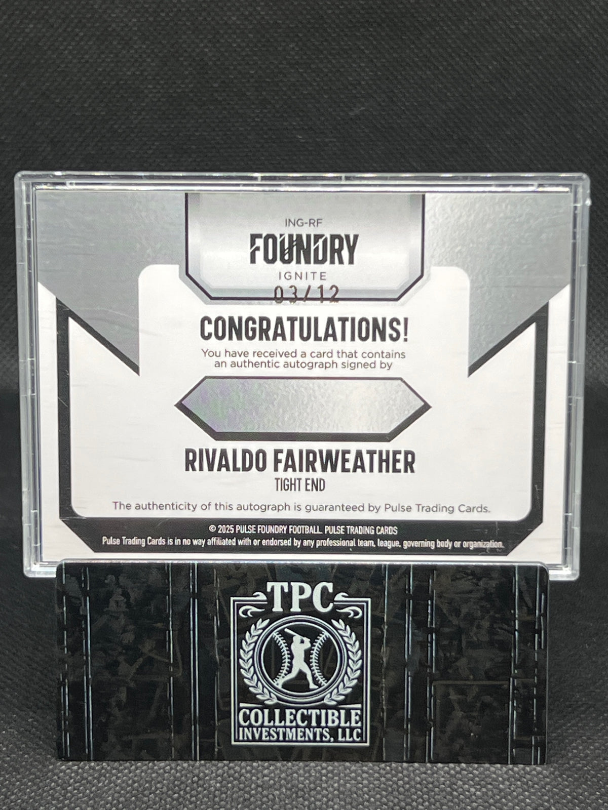 2025 Pulse Foundry #ING-RF Rivaldo Fairweather Ignite Copper #/12