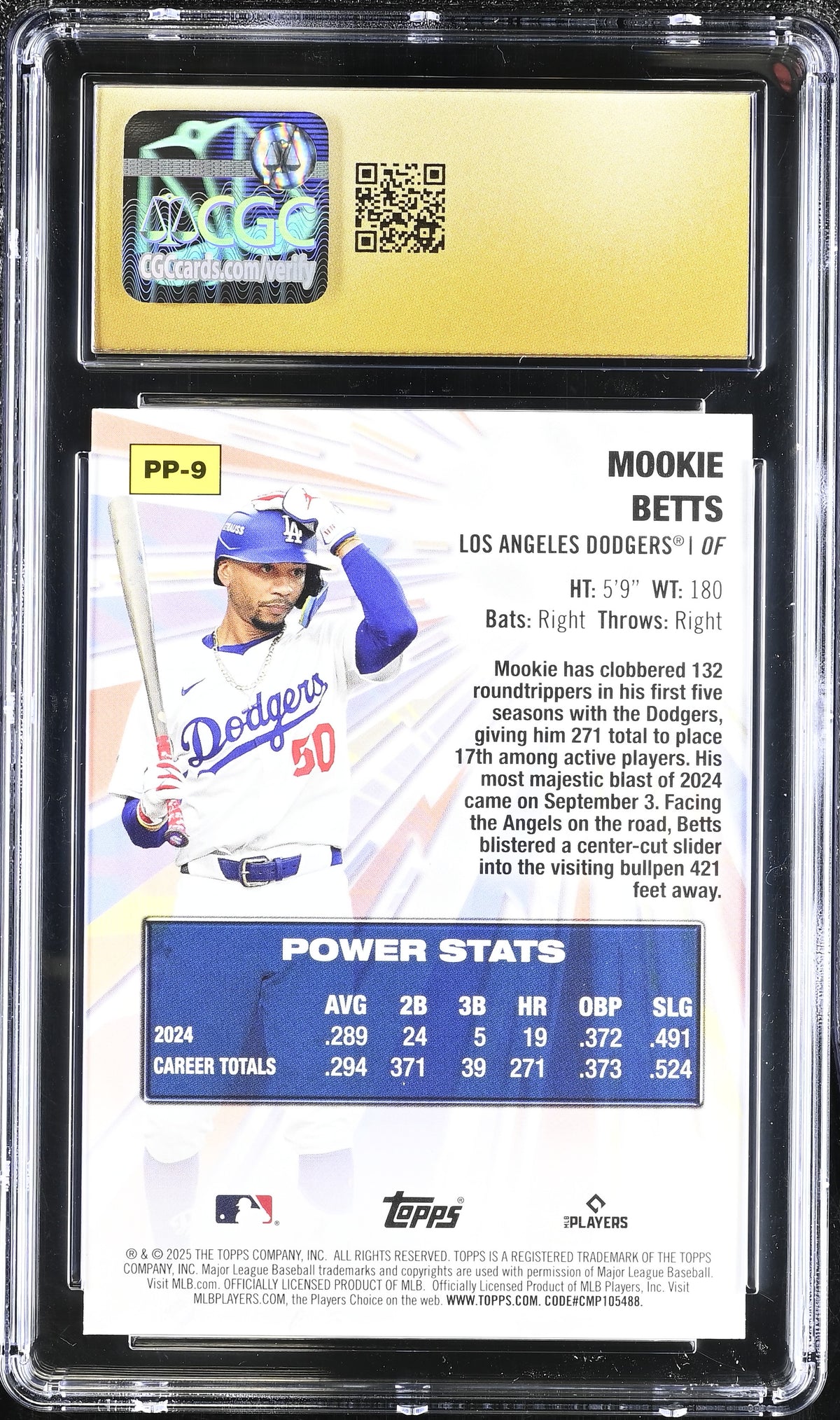 2025 Topps #PP-9 Mookie Betts Power Players CGC 10