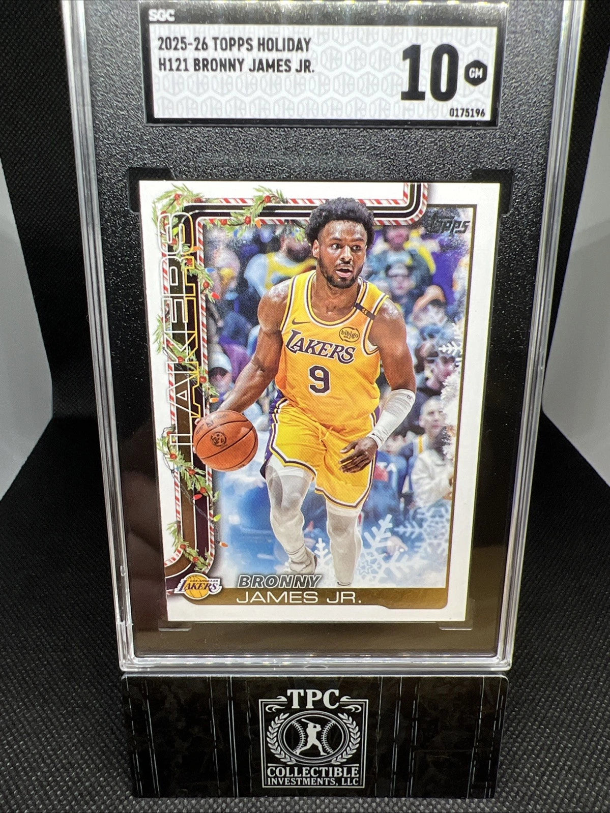 2025 topps Holiday H121 Bronny James Jr. SGC 10 Lakers